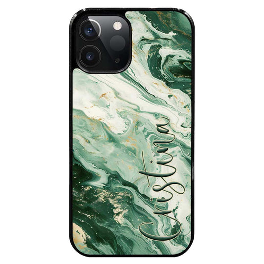 Funda Mármol Verde Personalizada Nombre